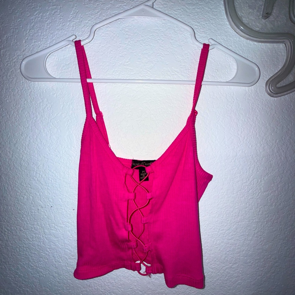 Almost Famous Hot Pink Spaghetti Strap Top – Size M